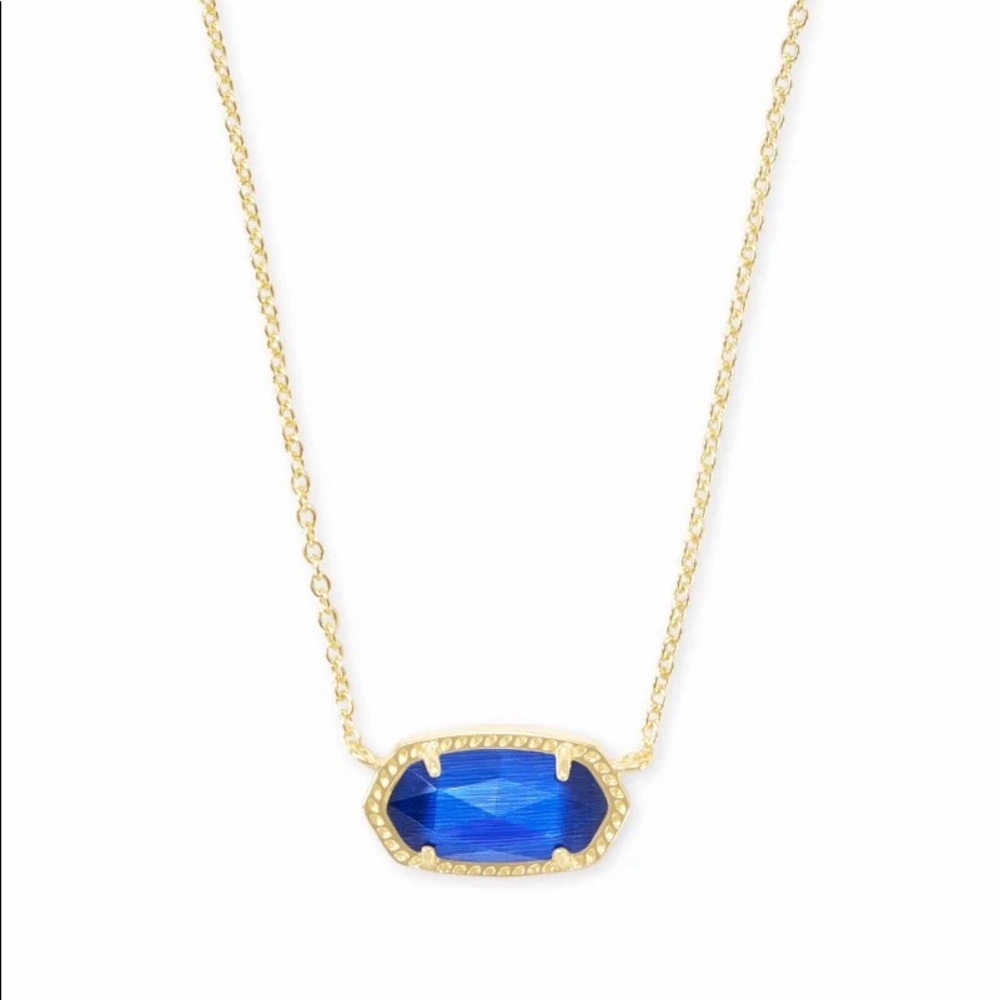 Kendra Scott Elisa gold pendant necklace in Cobalt